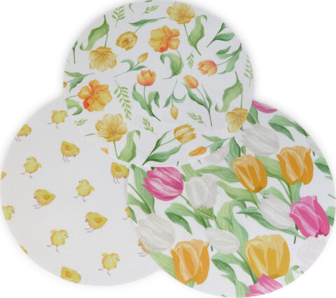 Brikke ø 36 cm mønstret vår-print