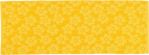 Løper 33×90 cm  Rib gul