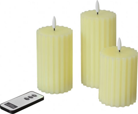 Kubbelys LED 3 stk med fjernkontroll